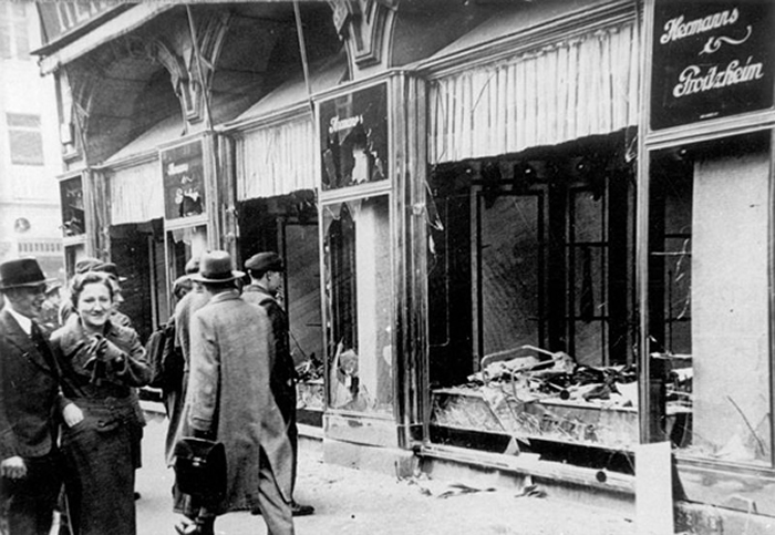 Kristallnacht aftermath in Magdeburg, Germany